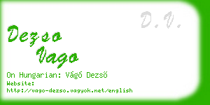 dezso vago business card